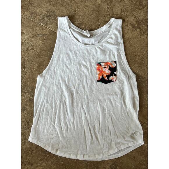 Victoria's Secret Pink tank top, white with colorful pocket, women's size L - Picture 1 of 5